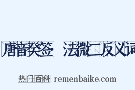 唐音癸签·法微二反义词是什么意思的图片